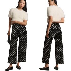 NEW Maeve The Colette Ponte Crop Wide-Leg Pants Black Size: 26